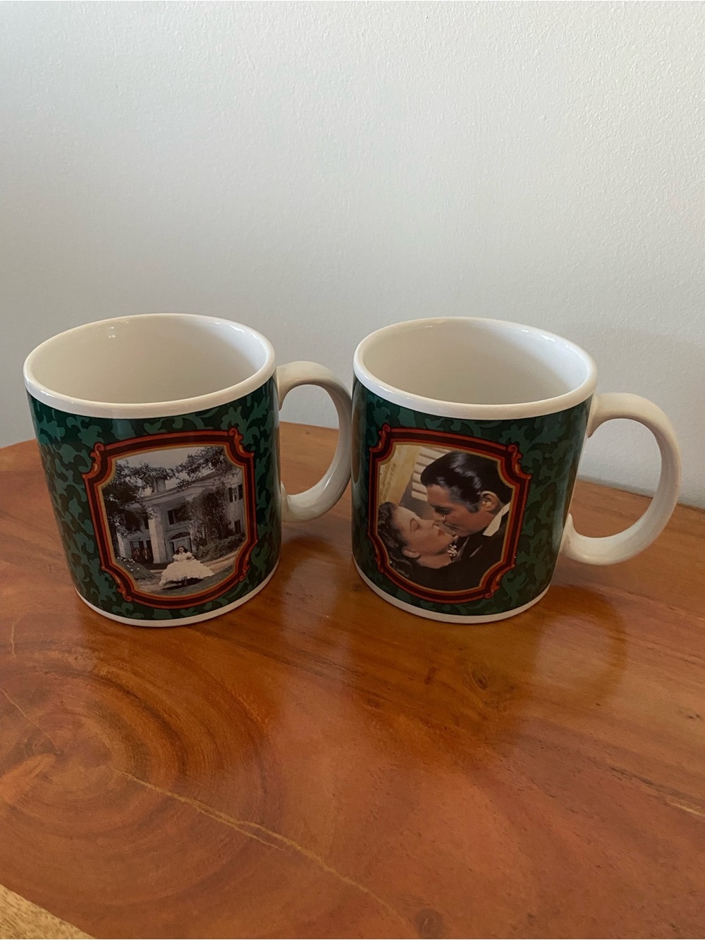 Classic Gone With The Wind Green Photo-Frame Ceramic Coffee Mug - Set of 2